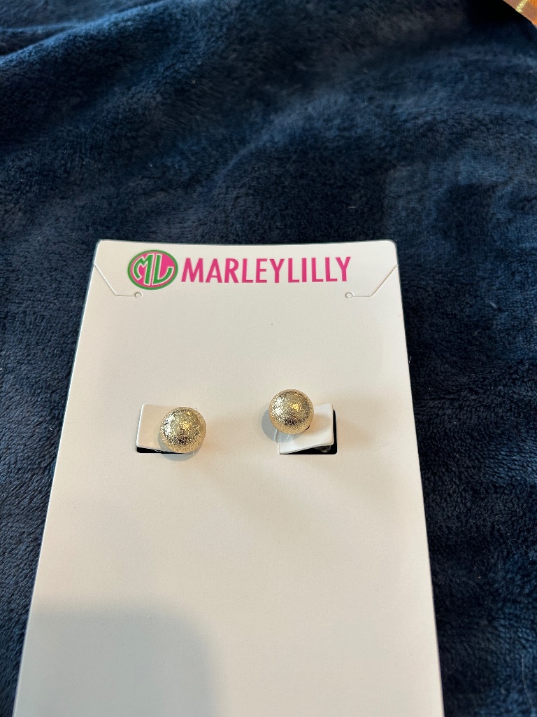 Marleylilly - Gold Texture Ball Earings